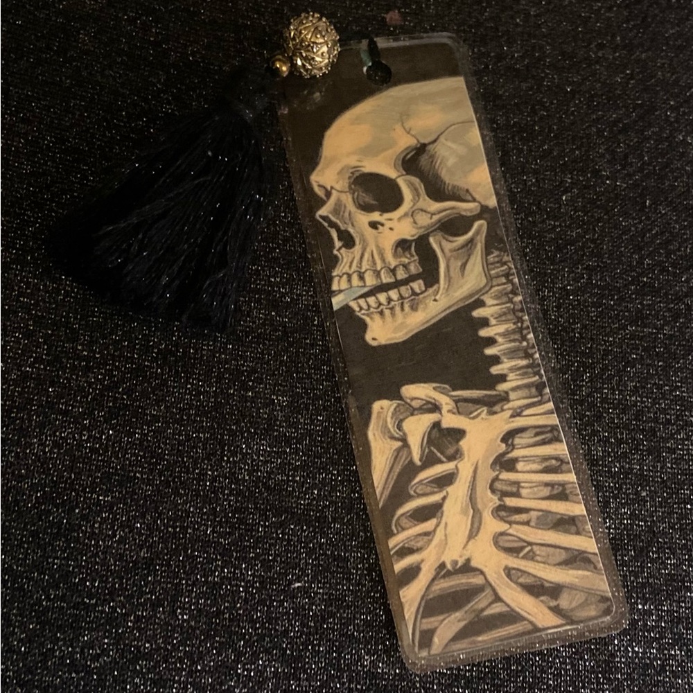 Skeleton Bookmark with Black Tassel